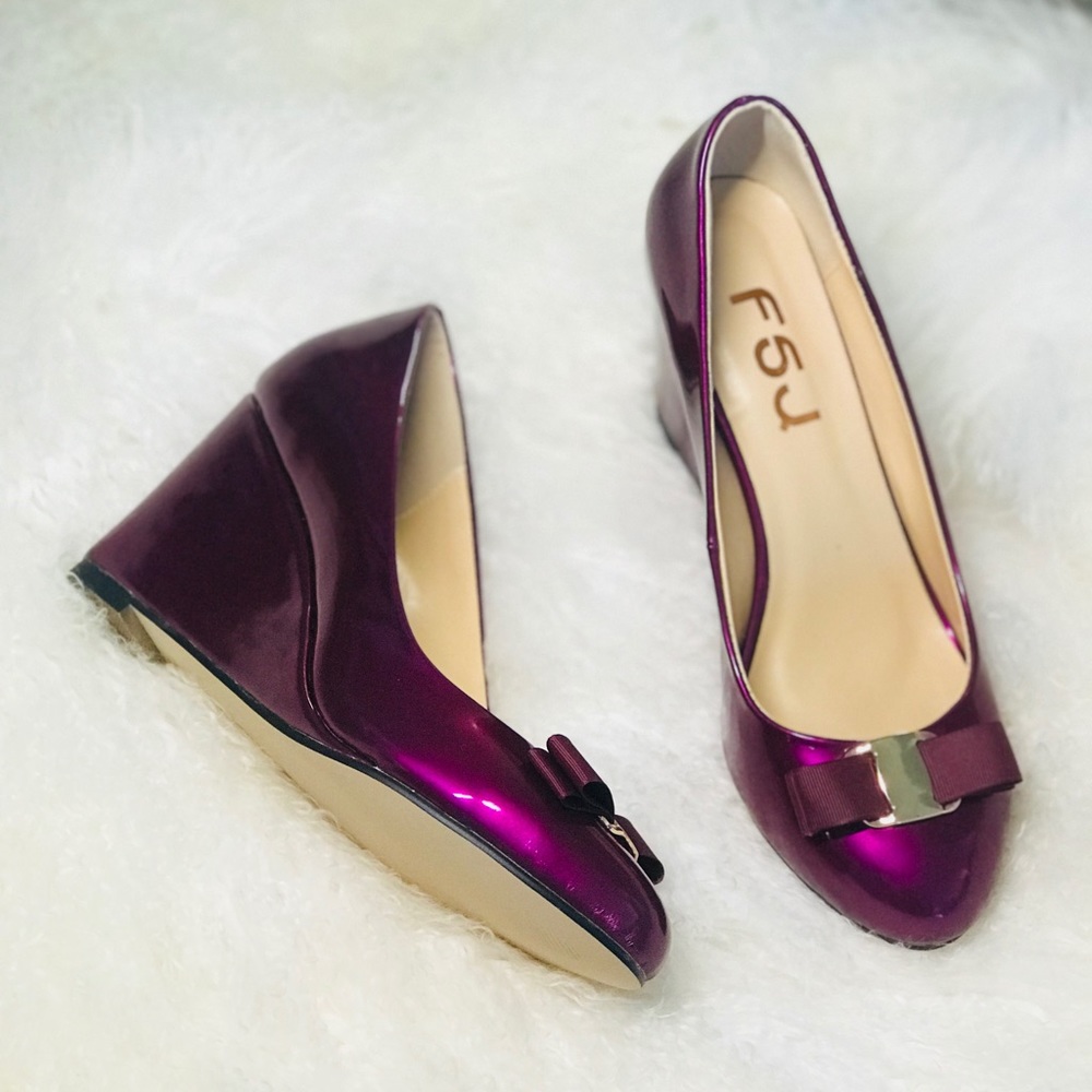 SOLD❣️wedge Sandals High Heels with bow - Picture 4 of 5